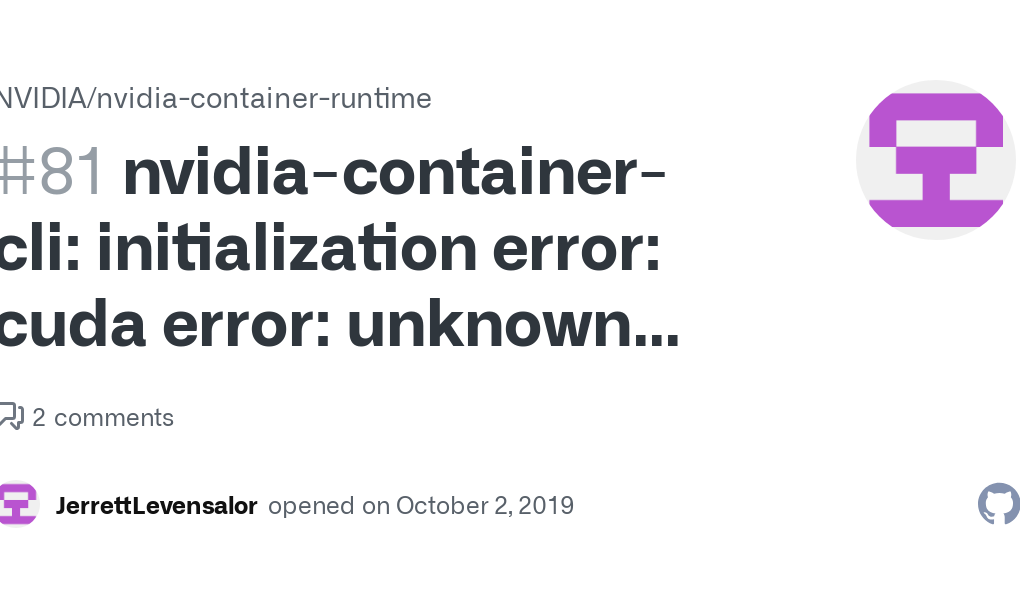 Container runtime initialisation errors