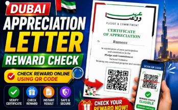 Dubai Appreciation Letter Reward Check