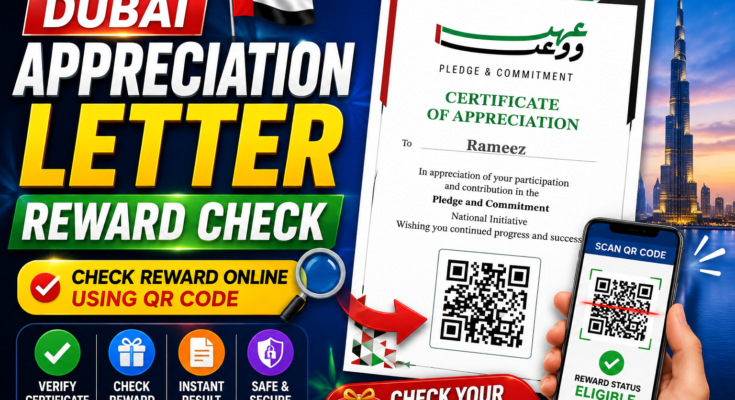Dubai Appreciation Letter Reward Check