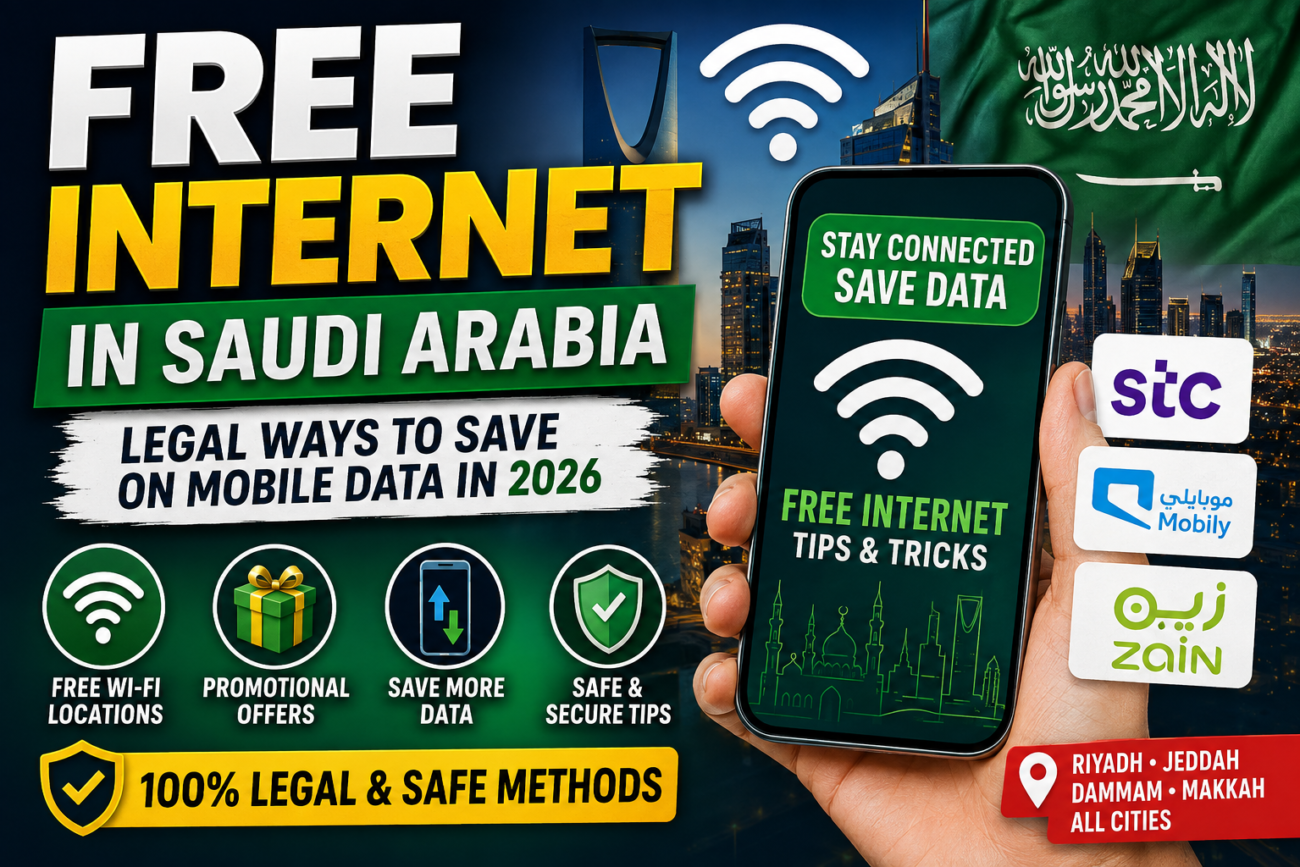 Free Internet in Saudi Arabia 2026 Legal Ways to Save Mobile Data