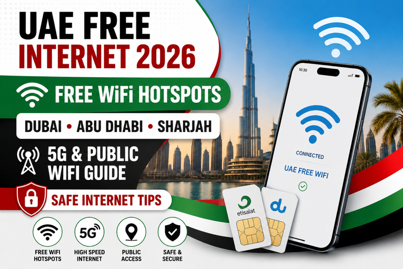 UAE Free Internet 2026 free WiFi hotspots in Dubai Abu Dhabi and Sharjah
